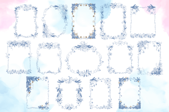 Blue Christmas Line Art SVG Frames Review