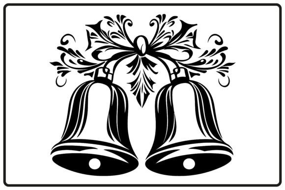 Christmas Bells Silhouette Black Clipart for Illustrations
