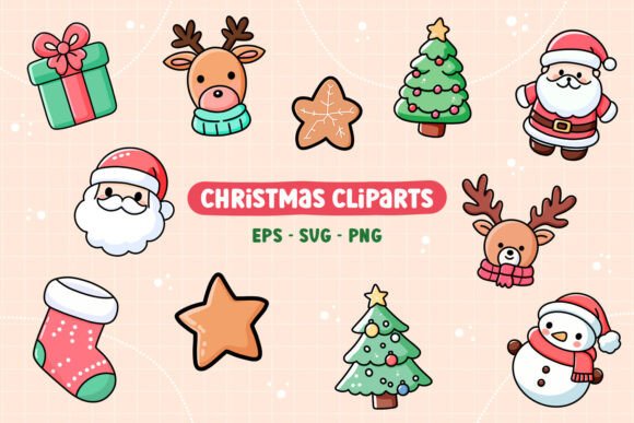 Christmas Clipart Set - Holiday Craft Review for Illustrations