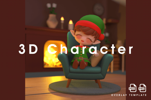 Christmas Elf Relaxing on Armchair: A Review for Editorial Illustrations