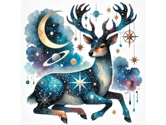 Christmas Reindeer in Celestial Art