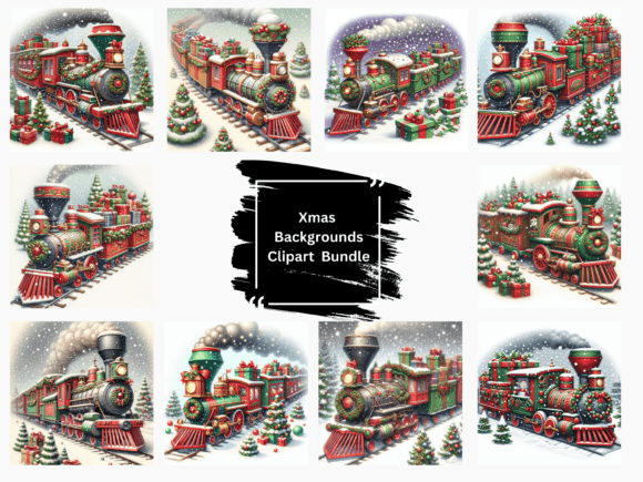 Christmas Trains: Seasonal Illustrations for Editorial Design