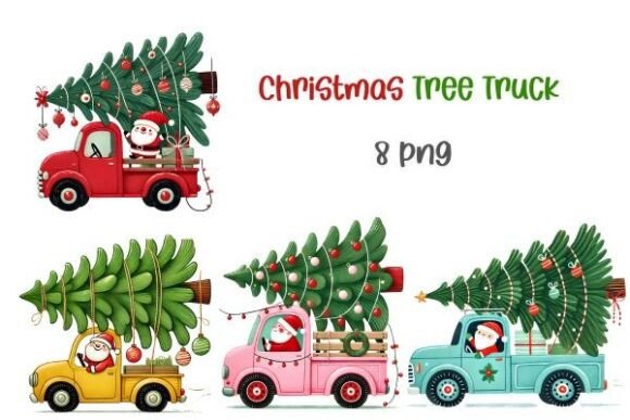 Christmas Tree Truck Sublimation: Illustrations for Brand Identity