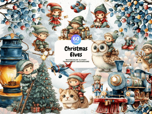 Cute Christmas Elves Watercolor Clipart: A Designer’s Review