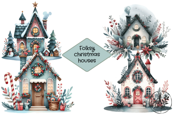 Folksy Christmas Houses Embroidery Review
