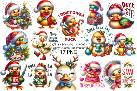 Funny Christmas Duck Quotes Sublimation: A Designer’s Take on Holiday Illustrations