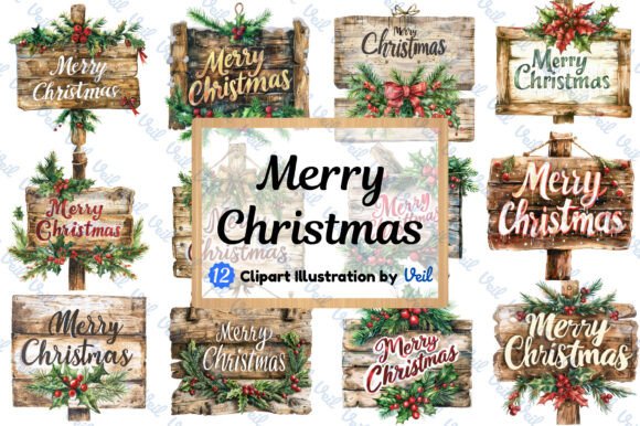 Merry Christmas Wood Sign Clipart: A Designer’s Review for Branding and Packaging
