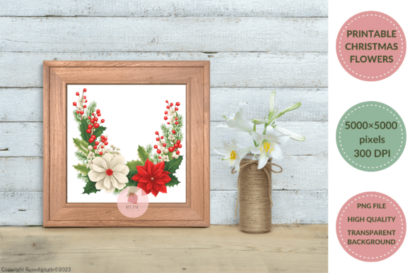 Printable Christmas Flowers Clipart 11-8: A Designer’s Review for Seasonal Illustrations