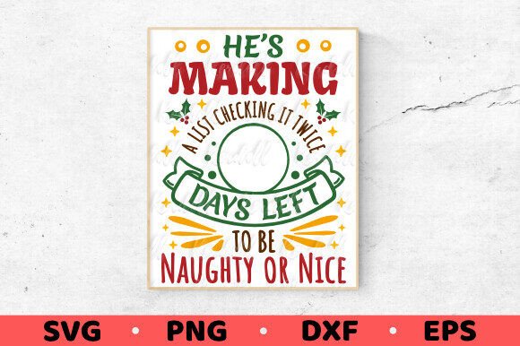 Santa List Checking, Christmas Countdown Illustrations