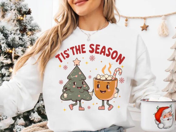 Tis the Season Retro Christmas Tshirt: Vibrant Illustrations for Local Brands