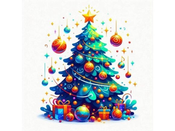 Vibrant Christmas Tree and Ornaments Cli Review