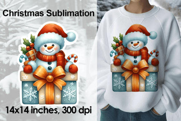 Watercolor Christmas Snowman Sticker PNG Review